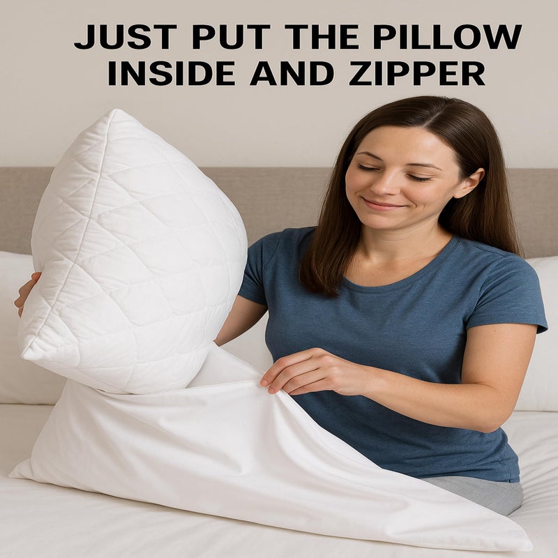 Homestyle 4 Pack Deluxe Zippered Vinyl Pillow Covers - Waterproof Protectors for Longer Lasting Pillows. Standard Size 20""x29"". Ideal for Home, Hotel and Hospital use. - Image 3
